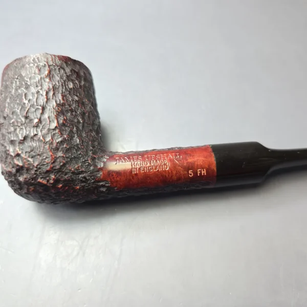 James Upshall Bark Group 5 Rusticated Billiard Estate Briar Pipe, Unsmoked - Image 7