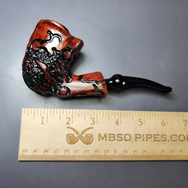 Nording Moss Partially Rusticated Freehand Estate Briar Pipe, Unsmoked - Image 10