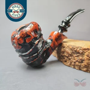 Nording Abstract Partially Rusticated Freehand Estate Briar Pipe, Unsmoked