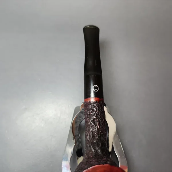 James Upshall Bark Group 6 Partially Rusticated Poker Estate Briar Pipe, Unsmoked - Image 5