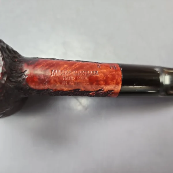 James Upshall Bark Group 6 Partially Rusticated Poker Estate Briar Pipe, Unsmoked - Image 10