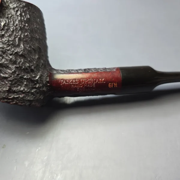 James Upshall Bark Group 6 Partially Rusticated Poker Estate Briar Pipe, Unsmoked - Image 6
