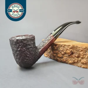 James Upshall Bark Group 6 Partially Rusticated Dublin Bent Estate Briar Pipe, Unsmoked