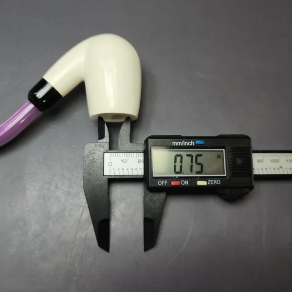 Smooth Bent Billiard w/ Purple Stem & Case Estate Block Meerschaum Pipe, Unsmoked - Image 10