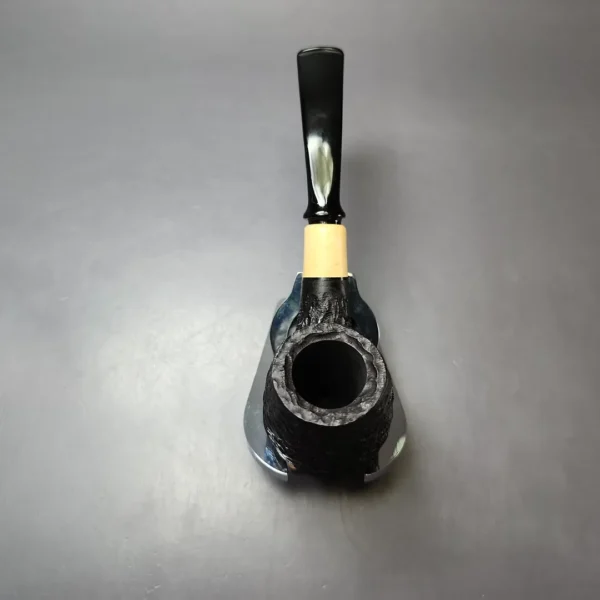 MBSD Briars by Piero Vitale Black Rusticated Brandy w/ Boxwood Briar Pipe, New - Image 7