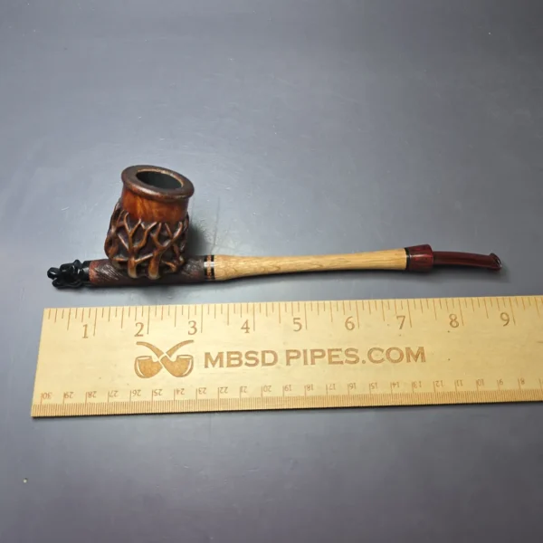 Moonlight Pipes "Sprouting Cavalier" w/ Oak Handmade Briar Pipe, New - Image 9