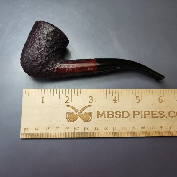 James Upshall Bark Group 6 Partially Rusticated Dublin Bent Estate Briar Pipe, Unsmoked - Image 8
