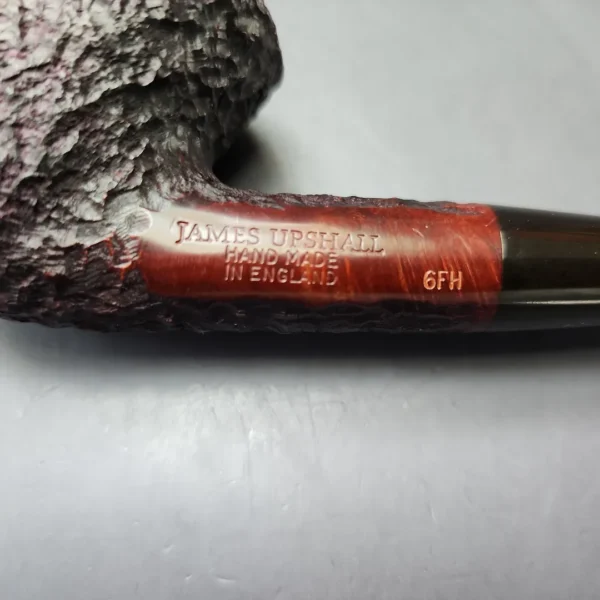 James Upshall Bark Group 6 Partially Rusticated Dublin Bent Estate Briar Pipe, Unsmoked - Image 10