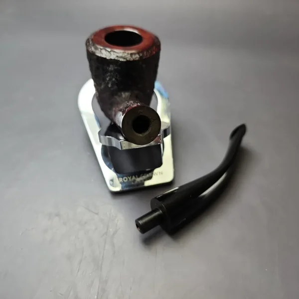 James Upshall Bark Group 6 Partially Rusticated Dublin Bent Estate Briar Pipe, Unsmoked - Image 11