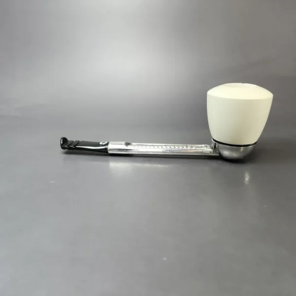 Falcon Chrome Dental w/ MBSD Meerschaum Dublin Block Meerschaum Bowl Pipe, New - Image 7