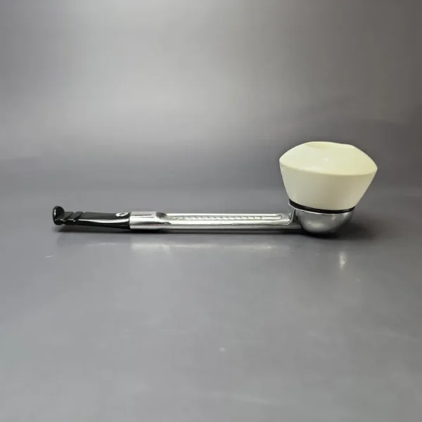 Falcon Chrome Dental w/ MBSD Meerschaum Dublin Block Meerschaum Bowl Pipe, New - Image 5