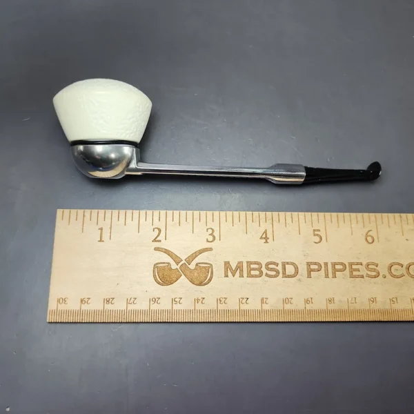 Falcon Chrome Dental w/ MBSD Meerschaum Dublin Block Meerschaum Bowl Pipe, New - Image 6