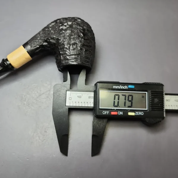 MBSD Briars by Piero Vitale Black Rusticated Brandy w/ Boxwood Briar Pipe, New - Image 10