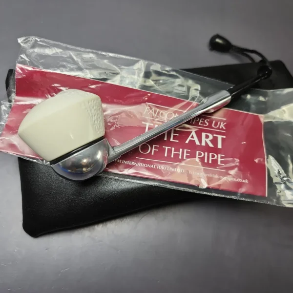 Falcon Chrome Dental w/ MBSD Meerschaum Dublin Block Meerschaum Bowl Pipe, New - Image 9