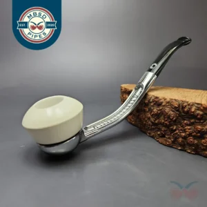 Falcon Classic Bent Multipurpose w/ MBSD Meerschaum Rhodesian Block Meerschaum Bowl Pipe, New