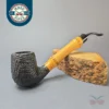 Dunhill 1983 Shell Briar 41022 Sandblasted Bent Billiard w/ Bamboo Estate Briar Pipe, English Estates