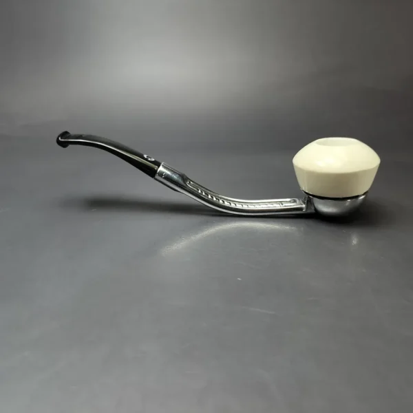 Falcon Classic Bent Multipurpose w/ MBSD Meerschaum Rhodesian Block Meerschaum Bowl Pipe, New - Image 7