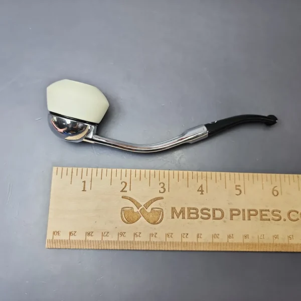 Falcon Classic Bent Multipurpose w/ MBSD Meerschaum Rhodesian Block Meerschaum Bowl Pipe, New - Image 8