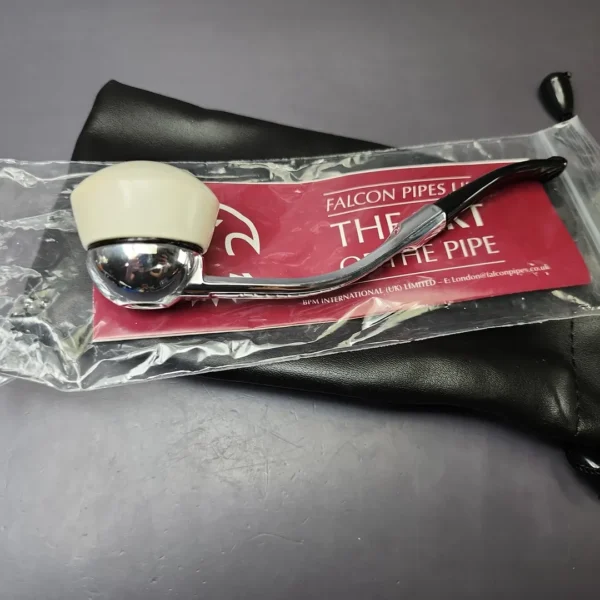 Falcon Classic Bent Multipurpose w/ MBSD Meerschaum Rhodesian Block Meerschaum Bowl Pipe, New - Image 11