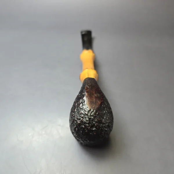 Dunhill 1983 Shell Briar 41022 Sandblasted Bent Billiard w/ Bamboo Estate Briar Pipe, English Estates - Image 7