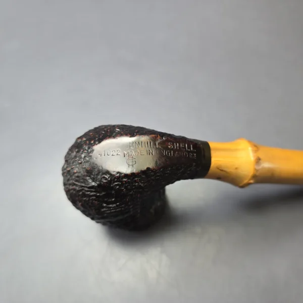 Dunhill 1983 Shell Briar 41022 Sandblasted Bent Billiard w/ Bamboo Estate Briar Pipe, English Estates - Image 8
