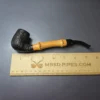 Dunhill 1983 Shell Briar 41022 Sandblasted Bent Billiard w/ Bamboo Estate Briar Pipe, English Estates - Image 10