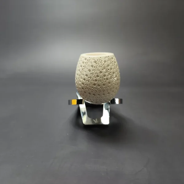 Lattice Carved Apple Estate Block Meerschaum Pipe w/ Case, Unsmoked - Image 4