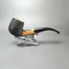 Al Pascia Classic Line Partially Rusticated Bent Billiard Estate Briar Pipe, Unsmoked - Image 2