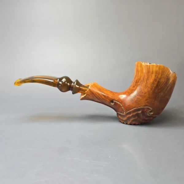 Edward's XL Spot Carved Freehand Estate Briar Pipe, American Estates - Image 4