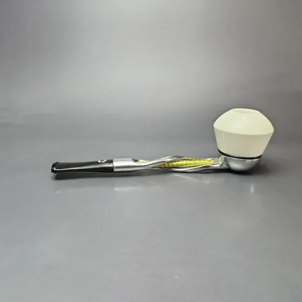 Falcon Shillelagh Green w/ MBSD Meerschaum Rhodesian Block Meerschaum Bowl Pipe, New - Image 7