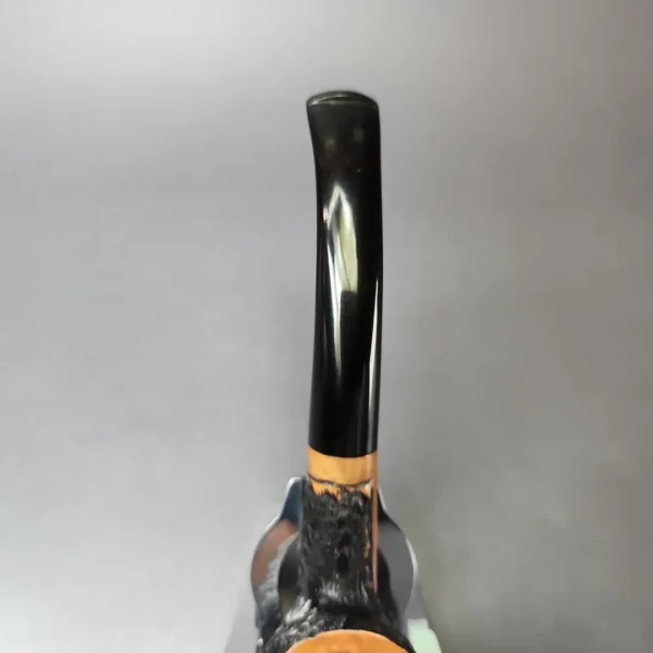 Al Pascia Classic Line Partially Rusticated Bent Billiard Estate Briar Pipe, Unsmoked - Image 5