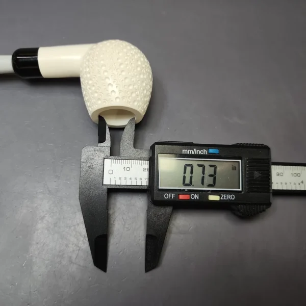 Lattice Carved Apple Estate Block Meerschaum Pipe w/ Case, Unsmoked - Image 10