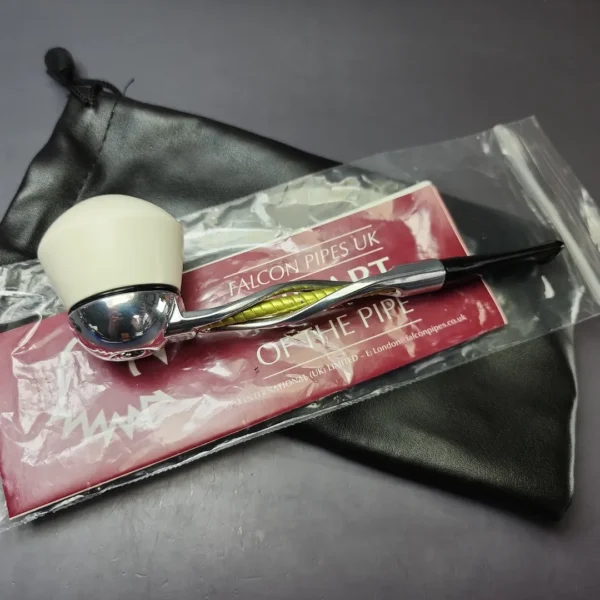 Falcon Shillelagh Green w/ MBSD Meerschaum Rhodesian Block Meerschaum Bowl Pipe, New - Image 11