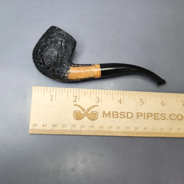Al Pascia Classic Line Partially Rusticated Bent Billiard Estate Briar Pipe, Unsmoked - Image 9