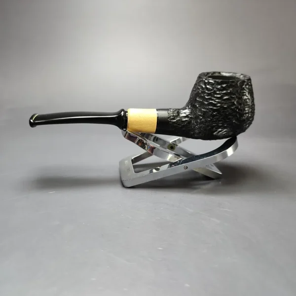 MBSD Briars by Piero Vitale Black Rusticated Author w/ Boxwood Briar Pipe, New - Image 8