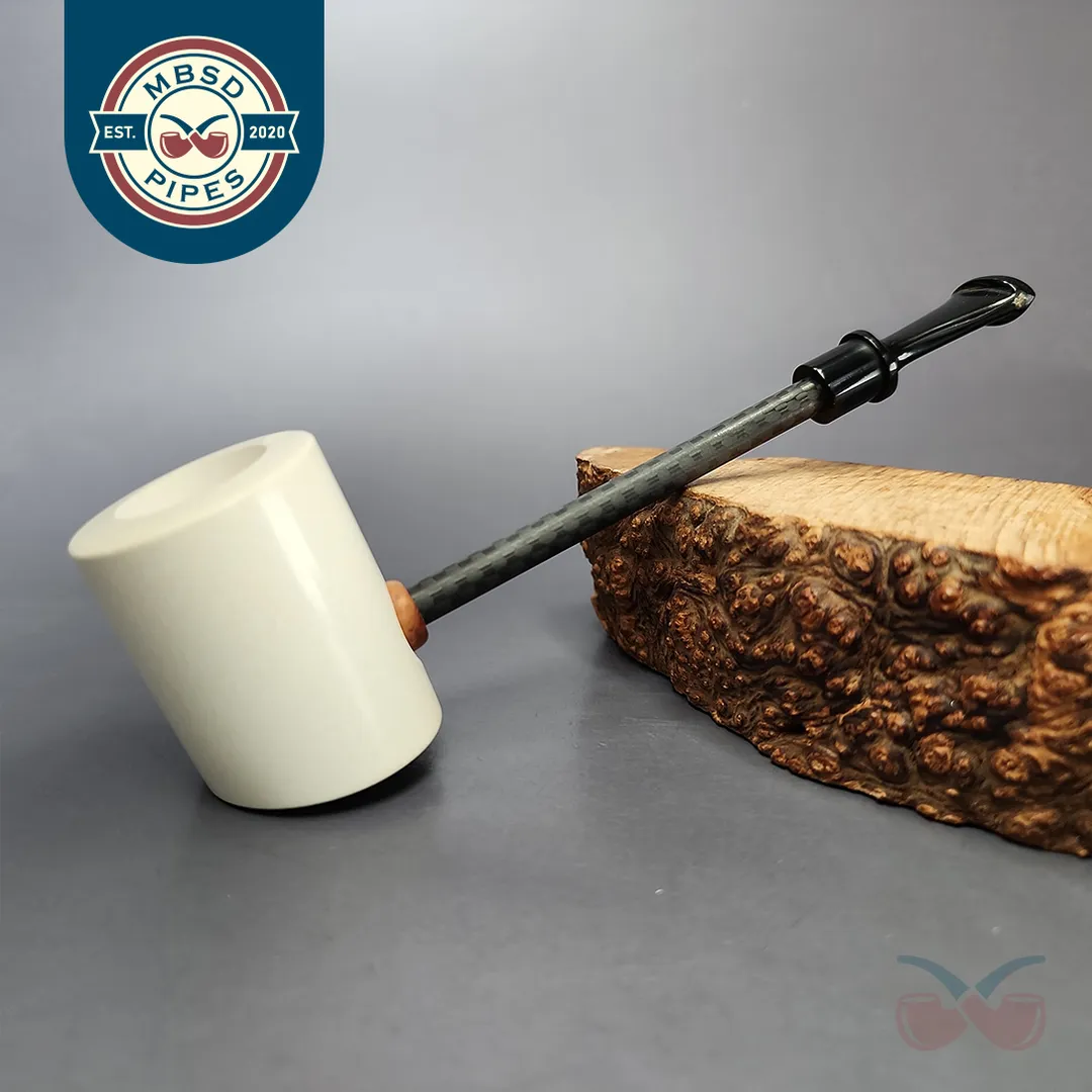 MBSD Meerschaum Deluxe Smooth Poker Block Meerschaum Pipe, New