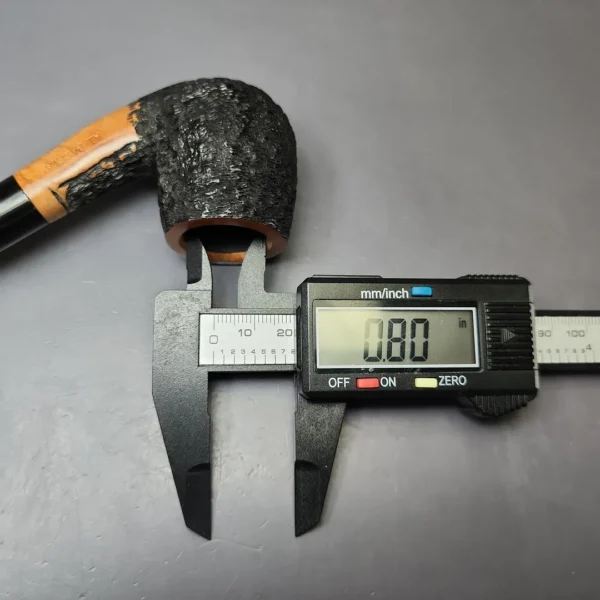Al Pascia Classic Line Partially Rusticated Bent Billiard Estate Briar Pipe, Unsmoked - Image 10