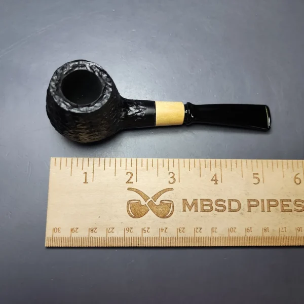 MBSD Briars by Piero Vitale Black Rusticated Author w/ Boxwood Briar Pipe, New - Image 9