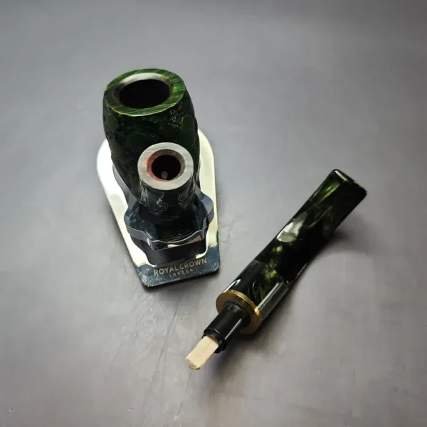 Savinelli Alligator Green 614 Rusticated Oom Paul Estate Briar Pipe, Italian Estates - Image 12