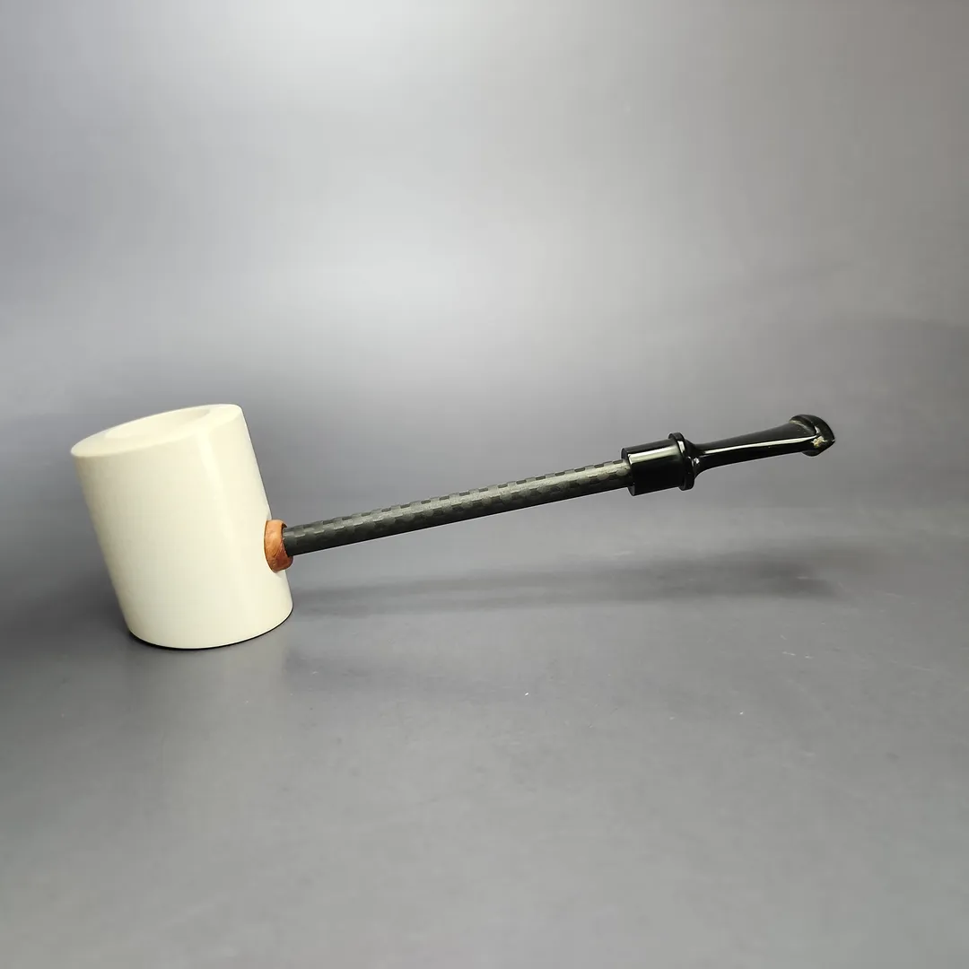 MBSD Meerschaum Deluxe Smooth Poker Block Meerschaum Pipe, New - Image 2
