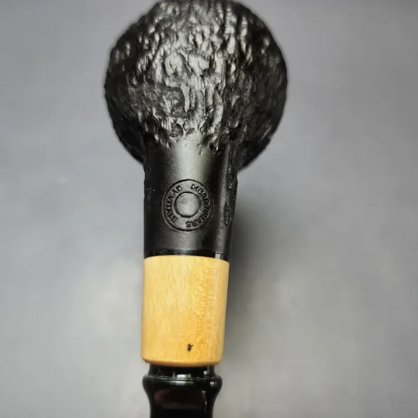 MBSD Briars by Piero Vitale Black Rusticated Author w/ Boxwood Briar Pipe, New - Image 11
