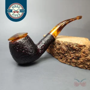 Savinelli Tortuga 626 Partially Rusticated Apple Estate Briar Pipe, Unsmoked, 6mm