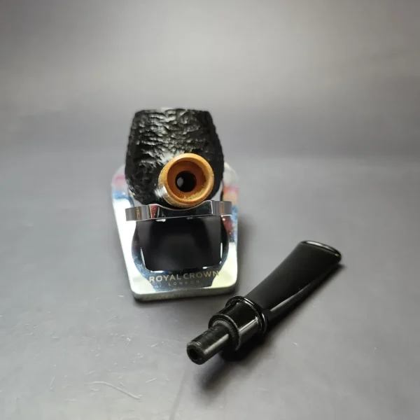 MBSD Briars by Piero Vitale Black Rusticated Author w/ Boxwood Briar Pipe, New - Image 12