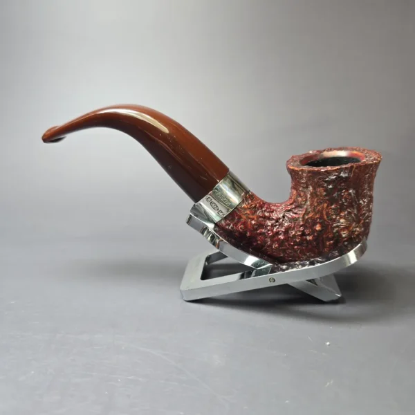 Peterson Irish Harp 05 Sandblasted Calabash w/ Silver Estate Briar Pipe, Irish Estates - Image 4