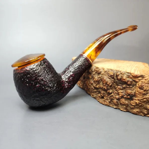 Savinelli Tortuga 626 Partially Rusticated Apple Estate Briar Pipe, Unsmoked, 6mm - Image 3