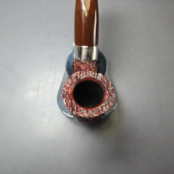 Peterson Irish Harp 05 Sandblasted Calabash w/ Silver Estate Briar Pipe, Irish Estates - Image 5