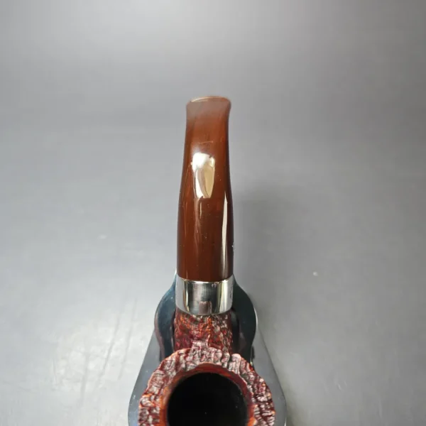 Peterson Irish Harp 05 Sandblasted Calabash w/ Silver Estate Briar Pipe, Irish Estates - Image 6
