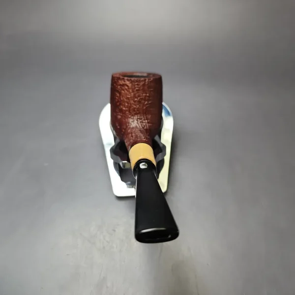 MBSD Briars by Piero Vitale Red Sandblasted Billiard w/ Boxwood Briar Pipe, New - Image 4