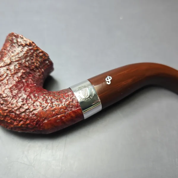 Peterson Irish Harp 05 Sandblasted Calabash w/ Silver Estate Briar Pipe, Irish Estates - Image 7