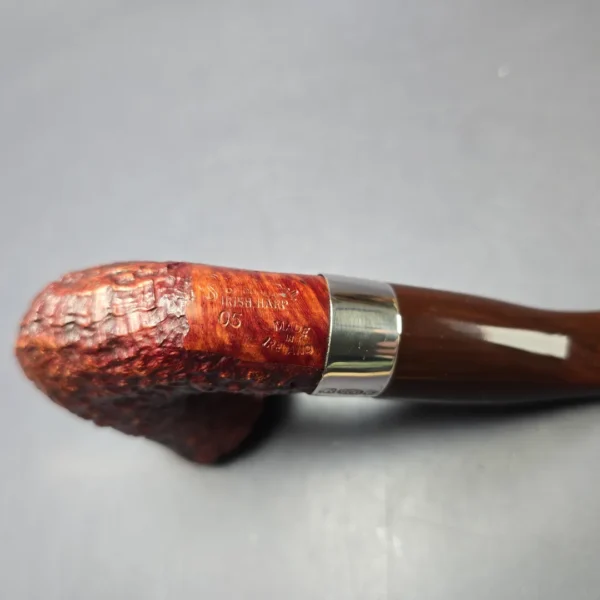 Peterson Irish Harp 05 Sandblasted Calabash w/ Silver Estate Briar Pipe, Irish Estates - Image 8